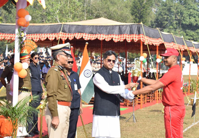 Chief Minister Dr Minister Manik Saha inaugurated the celebration of the 63rd All India Civil Defence and Home Guard Day at A.D.Nagar police parade ground in Agartala on December 6.